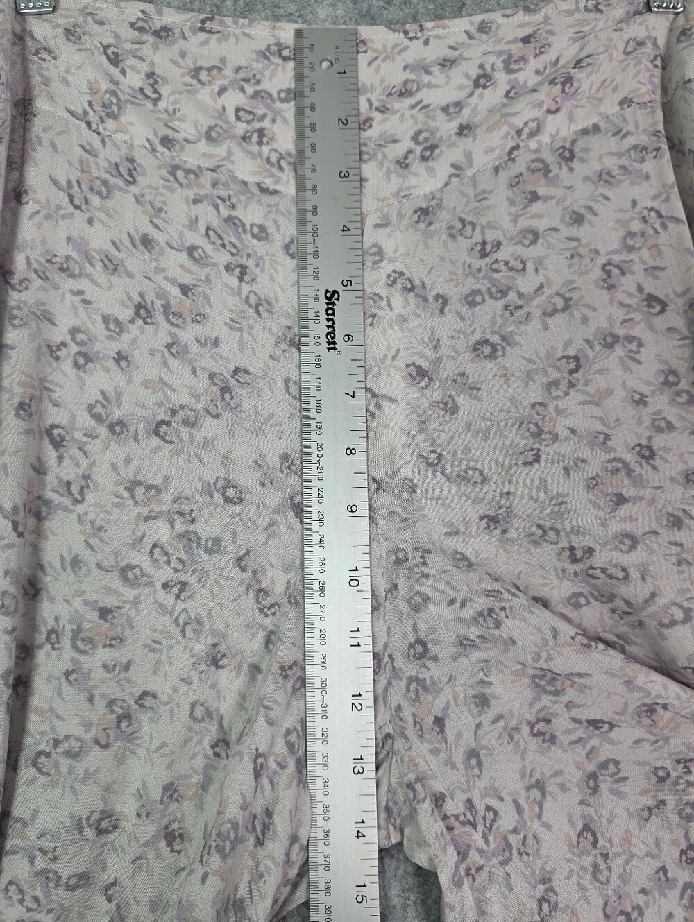 Free People Light Lilac Floral Extreme Wide-Leg Palazzo Pants Sz 12 - Picture 8 of 9